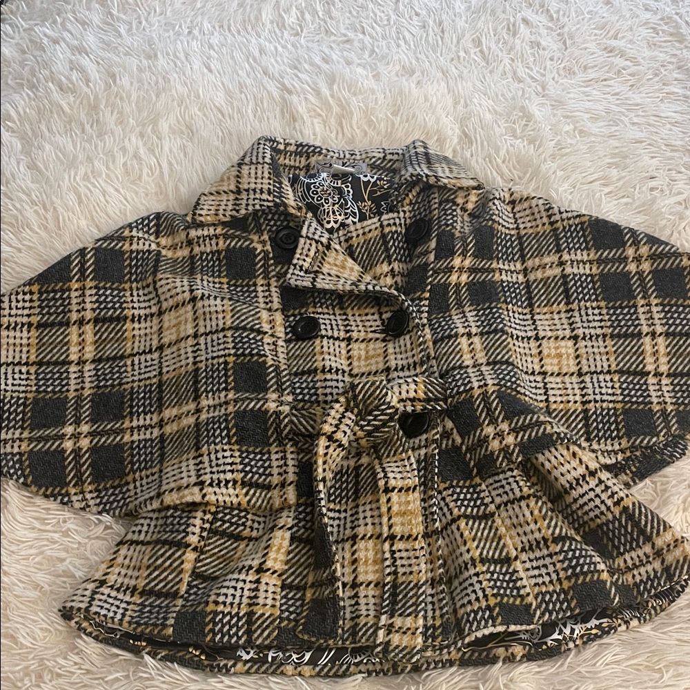 Steve Madden Plaid Cape Jacket